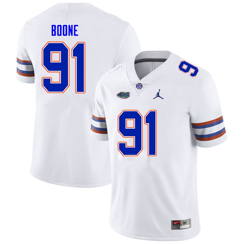 NCAA Florida Gators Justus Boone Men's #91 Nike White Stitched Authentic College Football Jersey LNT6764AK